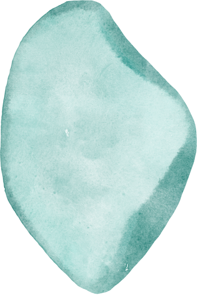 Turquoise Pointed Watercolor Sea Glass