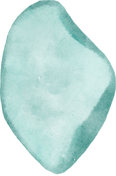 Turquoise Pointed Watercolor Sea Glass